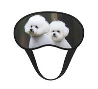 Schlafmaske für Seitenschläfer, Seide, Schlafmasken mit Gummiband, superweich, Augen-Schlafschutz, Bichon Frisé, Verdunkelung, Nacht-Augenbinde für Damen und Herren, Reisen