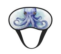 Schlafmaske für Seitenschläfer, Seide, Schlafmasken mit Gummiband, superweich, Augen-Schlafschutz, blau, kleiner Oktopus, Verdunkelung, Nacht-Augenbinde für Damen und Herren, Reisen
