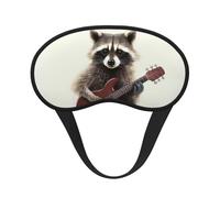 Schlafmaske für Seitenschläfer, Seide, Schlafmasken mit Gummiband, superweich, Augen-Schlafschutz, lustiger Waschbär, Verdunkelung, Nacht-Augenbinde für Damen und Herren, Reisen