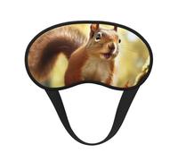 Schlafmaske für Seitenschläfer, Seide, Schlafmasken mit Gummiband, superweich, Augen-Schlafschutz, lustig, Eichhörnchen, Verdunkelung, Nacht-Augenbinde für Damen und Herren, Reisen