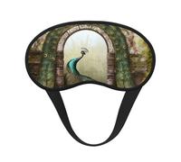 Schlafmaske für Seitenschläfer, Seide, Schlafmasken mit Gummiband, superweich, Augenschlaf Schattenabdeckung, Garten, gewölbte Tür, Pfau, Verdunkelung, Nacht-Augenbinde für Damen und Herren, Reisen