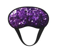 Schlafmaske für Seitenschläfer, Seide, Schlafmasken mit Gummiband, superweich, Augenschlaf Schattenabdeckung, schöne violette Glitzer, Verdunkelung, Nacht-Augenbinde für Damen und Herren, Reisen