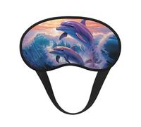 Schlafmaske für Seitenschläfer, Seide, Schlafmasken mit Gummiband, superweich, Augenschlaf Schattenabdeckung, Delfine, Kunst, Verdunkelung, Nacht-Augenbinde für Damen und Herren, Reisen