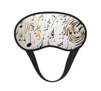 Schlafmaske für Seitenschläfer, Seide, Schlafmasken mit Gummiband, superweich, Augenschlaf Schattenabdeckung, Musiknoten-Druck, Verdunkelung, Nacht-Augenbinde für Damen und Herren, Reisen