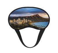 Schlafmaske für Seitenschläfer, Seide, Schlafmasken mit Gummiband, superweich, Augenschlaf Schattenabdeckung, Hawaii-Skyline, Diamantkopf, Vulkan, Verdunkelung, Nacht-Augenbinde für Damen und Herren