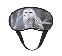 Schlafmaske für Seitenschläfer, Seide, Schlafmasken mit Gummiband, superweich, Augenschlaf Schattenabdeckung, Winter, weiße Eule, Verdunkelung, Nacht-Augenbinde für Damen und Herren, Reisen