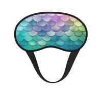 Schlafmaske für Seitenschläfer, Seide, Schlafmasken mit Gummiband, superweich, Augenschlafschutz, verträumter Farbverlauf, Meerjungfrauenschuppen, Verdunkelung, Nacht-Augenbinde für Damen und Herren