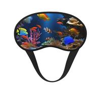 Schlafmaske für Seitenschläfer, Seide, Schlafmasken mit Gummiband, superweich, Augenschutz, Meereslebewesen, Verdunkelung, Nacht-Augenbinde für Damen und Herren, Reisen