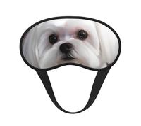 Schlafmaske für Seitenschläfer, Seide, Schlafmasken mit Gummiband, superweich, Augenschutz, schöne Malteser-Hunde-Verdunkelung, Nacht-Augenbinde für Damen und Herren, Reisen