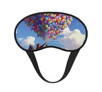 Schlafmaske für Seitenschläfer, Seiden-Augenmasken, superweich, mit elastischem Band, Verdunkelung, Augenmaske, bunte Luftballon und Hausnacht, Augenbinde für Damen und Herren, Reisen