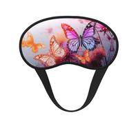 Schlafmaske für Seitenschläfer, Seiden-Augenmasken, superweich, mit elastischem Band, Verdunkelung, Augenmaske, Farbe, Schmetterling, Blume, Nacht-Augenbinde für Damen und Herren, Reisen