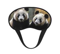 Schlafmaske für Seitenschläfer, Seiden-Augenmasken, superweich, mit elastischem Band, Verdunkelung, Augenmaske, zwei große Pandas, Nacht-Augenbinde für Damen und Herren, Reisen