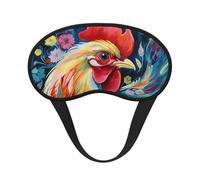 Schlafmaske für Seitenschläfer, Seiden-Augenmasken, superweich, mit elastischem Band, Verdunkelung, Augenmaske, Kunst, bunte Hühner-Nacht-Augenbinde für Damen und Herren, Reisen