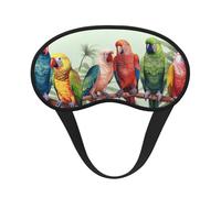 Schlafmaske für Seitenschläfer, Seiden-Augenmasken, superweich, mit elastischem Band, Verdunkelung, Augenmaske, bunte Papageien auf Baum, Nacht-Augenbinde für Damen und Herren, Reisen