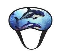 Schlafmaske für Seitenschläfer, Seiden-Augenmasken, superweich, mit elastischem Band, Verdunkelung, Augenmaske, Orca-Killer, Wal, Nacht-Augenbinde für Damen und Herren, Reisen