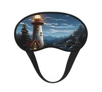 Schlafmaske für Seitenschläfer, Seiden-Augenmasken, superweich, mit elastischem Band, Verdunkelung, Schlafmaske, Weihnachtsmann, Leuchtturm, Nacht-Augenbinde für Damen, Herren, Reisen