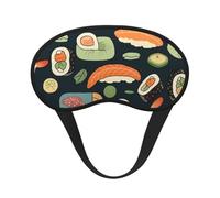 Schlafmaske für Seitenschläfer, Seiden-Augenmasken, superweich, mit elastischem Band, Verdunkelung, Schlafmaske, Sushi-Essen-Muster, Nacht-Augenbinde für Damen, Herren, Reisen