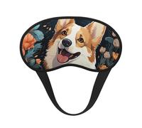 Schlafmaske für Seitenschläfer, Seiden-Augenmasken, superweich, mit elastischem Band, Verdunkelung, Schlafmaske, Corgi-Muster, Nacht-Augenbinde für Damen und Herren, Reisen