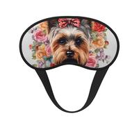 Schlafmaske für Seitenschläfer, Seiden-Augenmasken, superweich, mit elastischem Band, Verdunkelung, Schlafmaske, Yorkie-Blumenmuster, Nacht-Augenbinde für Damen und Herren, Reisen