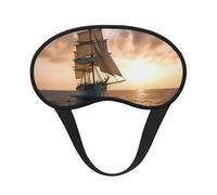 Schlafmaske für Seitenschläfer, Seiden-Augenmasken, superweich, mit elastischem Band, Verdunkelung, Schlafmaske, weiß, Segelschiff bei Sonnenuntergang, Nacht-Augenbinde, für Damen und Herren, Reisen