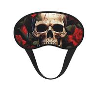 Schlafmaske für Seitenschläfer, Seiden-Augenmasken, superweich, mit elastischem Band, Verdunkelung, Schlafmaske, Totenkopf, rosarote Nacht-Augenbinde, für Damen und Herren, Reisen