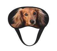 Schlafmaske für Seitenschläfer, Seiden-Schlafmasken mit elastischem Band, superweich, Augen-Schlafschutz, langhaariger Dackel, Verdunkelung, Nacht-Augenbinde für Damen und Herren, Reisen