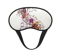 Schlafmaske für Seitenschläfer, Seiden-Schlafmasken mit elastischem Band, superweich, Augen-Schlafschutz, Musiknoten, Blumenverdunkelung, Nacht-Augenbinde für Damen und Herren, Reisen