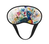 Schlafmaske für Seitenschläfer, Seiden-Schlafmasken mit elastischem Band, superweich, Augen-Schlafschutz, Aquarell, Pfau, Verdunkelung, Nacht-Augenbinde für Damen und Herren, Reisen