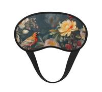 Schlafmaske für Seitenschläfer, Seiden-Schlafmasken mit Gummiband, superweich, Augen-Schlafschutz, Blumen, Vögel, Verdunkelung, Nacht-Augenbinde für Damen und Herren, Reisen