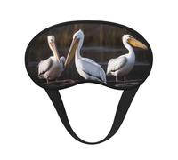 Schlafmaske für Seitenschläfer, Seiden-Schlafmasken mit Gummiband, superweich, Augen-Schlafschutz, drei Pelikane, Verdunkelung, Nacht-Augenbinde, für Damen und Herren, Reisen