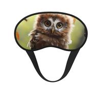 Schlafmaske für Seitenschläfer, Seiden-Schlafmasken mit Gummiband, superweich, Augen-Schlafschutz, echte niedliche Eulen, Verdunkelung, Nacht-Augenbinde für Damen und Herren, Reisen