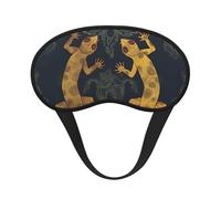 Schlafmaske für Seitenschläfer, Seiden-Schlafmasken mit Gummiband, superweich, Augen-Schlafschutz, Gecko-Eidechsen, Verdunkelung, Nacht-Augenbinde für Damen und Herren, Reisen