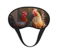 Schlafmaske für Seitenschläfer, Seiden-Schlafmasken mit Gummiband, superweich, Augen-Schlafschutz, Hahn und Huhn, Verdunkelung, Nacht-Augenbinde für Damen und Herren, Reisen