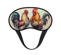 Schlafmaske für Seitenschläfer, Seiden-Schlafmasken mit Gummiband, superweich, Augen-Schlafschutz, Hahn und Henne, Verdunkelung, Nacht-Augenbinde für Damen und Herren, Reisen