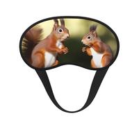 Schlafmaske für Seitenschläfer, Seiden-Schlafmasken mit Gummiband, superweich, Augen-Schlafschutz, niedliche Eichhörnchen, Verdunkelung, Nacht-Augenbinde für Damen und Herren, Reisen