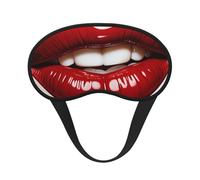Schlafmaske für Seitenschläfer, Seiden-Schlafmasken mit Gummiband, superweich, Augen-Schlafschutz, niedliche Grafik, rote Lippen, Verdunkelung, Nacht-Augenbinde für Damen und Herren, Reisen