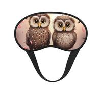 Schlafmaske für Seitenschläfer, Seiden-Schlafmasken mit Gummiband, superweich, Augen-Schlafschutz, niedliche Eulen, Verdunkelung, Nacht-Augenbinde für Damen und Herren, Reisen