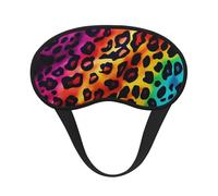Schlafmaske für Seitenschläfer, Seiden-Schlafmasken mit Gummiband, superweich, Augen-Schlafschutz, Regenbogen-Leopardenmuster, Verdunkelung, Nacht-Augenbinde für Damen und Herren, Reisen