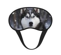 Schlafmaske für Seitenschläfer, Seiden-Schlafmasken mit Gummiband, superweich, Augenschlaf Schattenabdeckung, Husky im Schnee, Hund, Verdunkelung, Nacht-Augenbinde für Damen und Herren, Reisen
