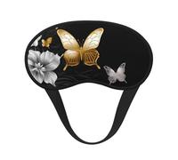 Schlafmaske für Seitenschläfer, Seiden-Schlafmasken mit Gummiband, superweich, Augenschlaf Schattenabdeckung, goldfarben, weiß, Schmetterlinge, schwarz, Verdunkelung, Nacht-Augenbinde für Damen und