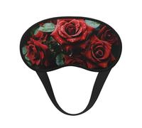 Schlafmaske für Seitenschläfer, Seiden-Schlafmasken mit Gummiband, superweich, Augenschlaf Schattenabdeckung, rote und schwarze Rose, Verdunkelung, Nacht-Augenbinde für Damen und Herren, Reisen