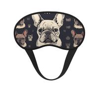 Schlafmaske für Seitenschläfer, Seiden-Schlafmasken mit Gummiband, superweich, Augenschlaf Schattenabdeckung, "I Love French Bulldogge", Verdunkelung, Nacht-Augenbinde für Damen und Herren, Reisen