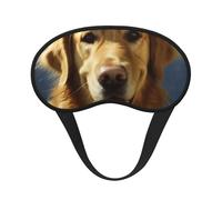 Schlafmaske für Seitenschläfer, Seiden-Schlafmasken mit Gummiband, superweich, Augenschlaf Schattenabdeckung, goldener Hund, Verdunkelung, Nacht-Augenbinde für Damen und Herren, Reisen