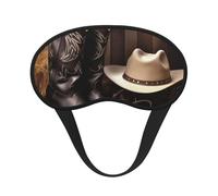 Schlafmaske für Seitenschläfer, Seiden-Schlafmasken mit Gummiband, superweich, Augenschlaf Schattenabdeckung, Cowboy-Hut, Westernstiefel, Verdunkelung, Nacht-Augenbinde für Damen und Herren, Reisen