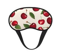 Schlafmaske für Seitenschläfer, Seiden-Schlafmasken mit Gummiband, superweich, Augenschlaf Schattenabdeckung, rotes Kirschmuster, Verdunkelung, Nacht-Augenbinde, für Damen und Herren, Reisen