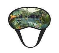 Schlafmaske für Seitenschläfer, Seiden-Schlafmasken mit Gummiband, superweich, Augenschlaf Schattenabdeckung, tropische Landschaft, Verdunkelung, Nacht-Augenbinde, für Damen und Herren, Reisen