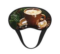 Schlafmaske für Seitenschläfer, Seiden-Schlafmasken mit Gummiband, superweich, Augenschlafschutz, Kaffee- und grüne Blätter, Verdunkelung, Nacht-Augenbinde, für Damen und Herren, Reisen