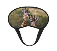 Schlafmaske für Seitenschläfer, Seiden-Schlafmasken mit Gummiband, superweich, Augenschlafschutz, zwei Giraffen, Verdunkelung, Nacht-Augenbinde, für Damen und Herren, Reisen
