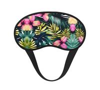 Schlafmaske für Seitenschläfer, tropische Sommer, Hawaii-Blume, Palmblätter, niedliche Verdunkelung, Augenmaske, Schattierungen, Abdeckung für Zuhause oder Reisen