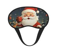 Schlafmaske für Seitenschläfer, Weihnachtsmann, weich, atmungsaktiv, Augenmaske, Verdunkelung, Seide, Augenschlaf mit elastischem Band, Nacht-Augenbinde für Damen und Herren, Reise-Nickerchen